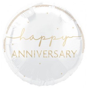 Foil Balloons: Happy Anniversary Round Foil Balloon
