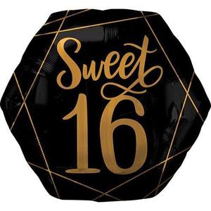Foil Balloons: Elegant Black Sweet 16 Foil Balloon