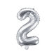 Silver Mini Foil Number Balloon - 2