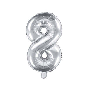 Silver Mini Foil Number Balloon - 8