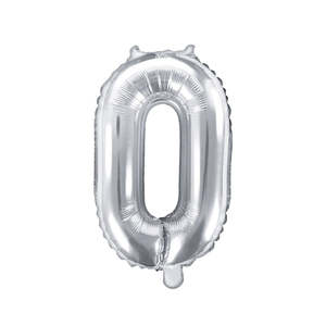 Silver Mini Foil Number Balloon - 0