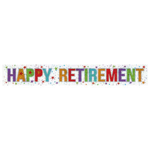 Garlands: Holographic Happy Retirement Banner
