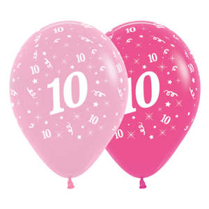 Pink: Pink 10th Birthday Balloons 6pk