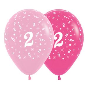 Pink: Pink 2nd Birthday Balloons 6pk