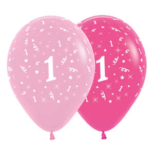 Pink: Pink 1st Birthday Balloons 6pk