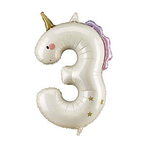 Unicorn Giant Foil Number Balloon - 3