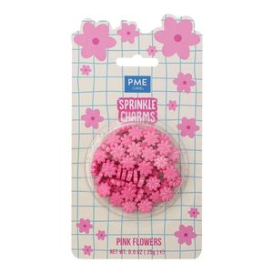 Pink Flowers Sprinkle Charms