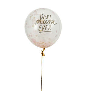 Balloons: Best Mum Ever Confetti Balloons 5pk