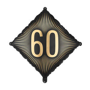 Foil Balloons: Black & Gold 60 Foil Balloon