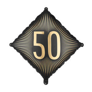 Black & Gold 50 Foil Balloon