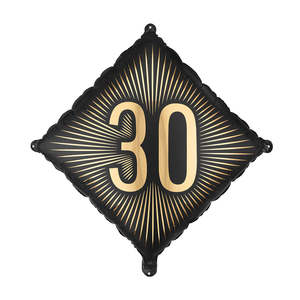 Black & Gold 30 Foil Balloon