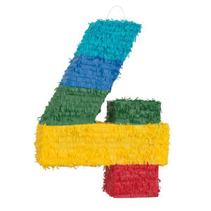 Rainbow Number 4 Pinata