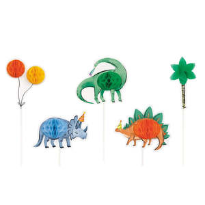 Dinosaur Honeycomb Cake Topper Kit 5pk