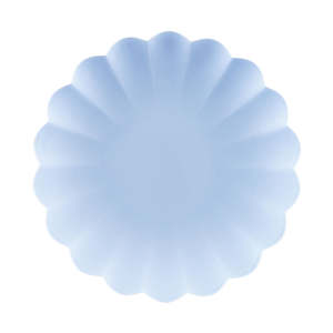 Light Blue Frill Reusable Plates 4pk