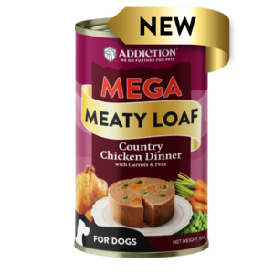 Addiction MEGA Country Chicken Dinner with Carrots & Peas Meaty Loaf Wet Dog Food 700g