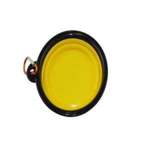 Travel Collapsible Food or Water Bowl with Carabiner for Dogs & Cats - Small
