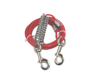 Training Accessories: Dog Tie Out Cable With Spring 3.6m