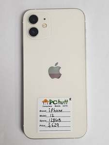Apple Phones: Apple IPhone 12- White 128GB, Refurbished Phone