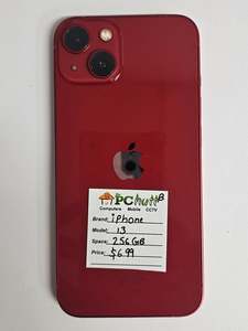 Apple Phones: Apple iPhone 13-Red 256GB, Refurbished Phone