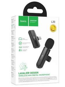 Hoco. L20 Lavalier Design Wireless Mini Digital Microphone with C Type Connector, Brand New