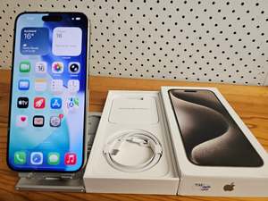 Apple Phones: Iphone 15 Pro Max Preowned Phone 256gb Natural Titanium