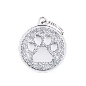 My Family: My Family Shine Cirle Paw Silver Large