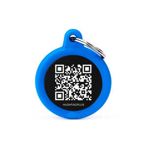 My Family QR Hushtag Circle Blue