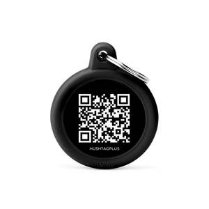 My Family QR Hushtag Circle Black