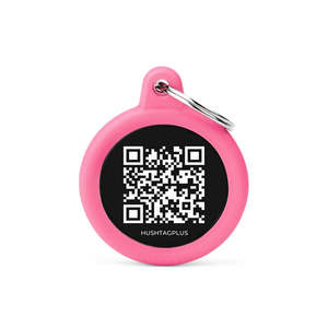 My Family QR Hushtag Circle Pink