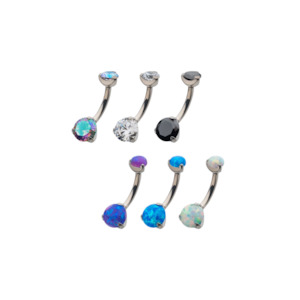 Titanium Internally Threaded with Prong Set (select colour)