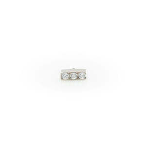Titanium Internally Threaded with Prong Set 3 Clear Swarovski Crystal Bar Top