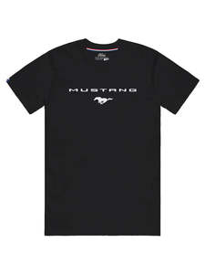 Ford Mustang: Ford Mustang Unisex Black Car Spec T-Shirt