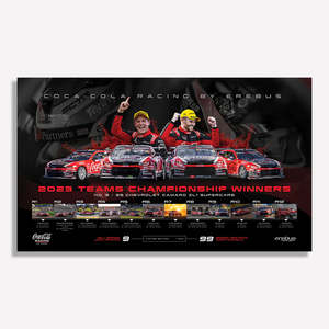 In Stock Memorabilia: Coca-Cola Racing By Erebus: 2023 Supercars Teams Championship Winners Limited Edition Print