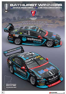 In Stock Memorabilia: 2021 BATHURST WINNER MOSTERT/HOLDSWORTH - PETER HUGHES PRINT