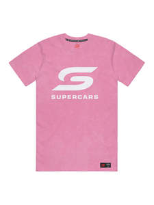 Supercars Fanwear Ladies Pink Acid Wash Tee