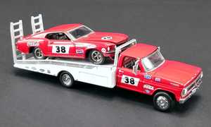 1:64 1970 Ford F-350 Ramp Truck w/ #38 1969 Trans Am Mustang "Allan Moffat Racing"