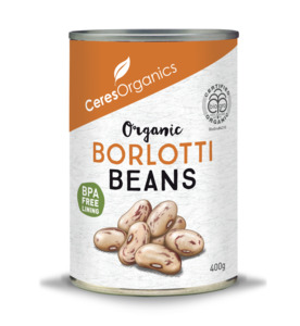 Organic Beans Legumes: Ceres Organics Borlotti Beans 400g