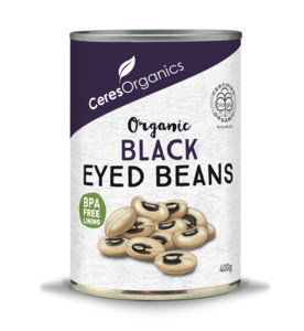 Organic Beans Legumes: Ceres Organics Black Eyed Beans 400g