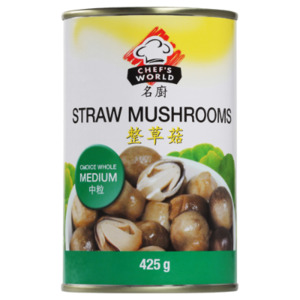 Canned Goods: Chefs World Straw Mushrooms 425gm