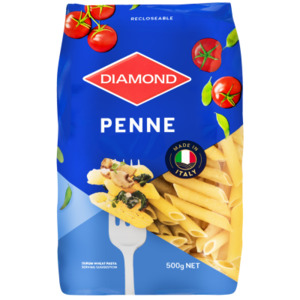 Pasta Noodles: Diamond Pasta Penne 500gm
