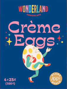 Wonderland Chocolate Creme Eggs 4pk 100gm