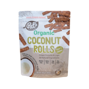 Organic Coconut Rolls (Ginger and Cinnamon) 140g