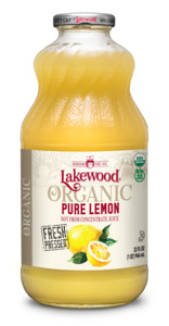 Cold Beverages: Lakewood Organic Lemon Juice 946ml