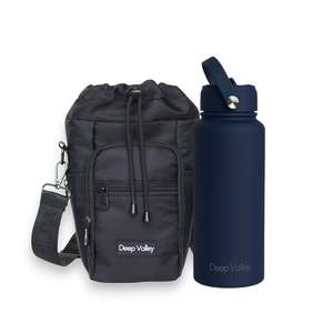 Hydration: Bundle: Indigo Blue 1L Insulated Bottle + Black DayTrip Mini Bag