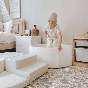 Ball Pits: Foam Boucle Ball Pit + 200 White, Pearl & Transparent Balls