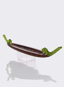 Mike Cameron: Waka - Jarrah timbers with green coloured cast glass bowsprit