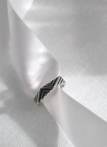 Holly Howe: Patterned Stacker - Stirling Silver