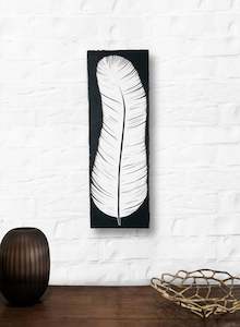 Hikurangi Edwards: Raukura Noir - Original Carved Painting