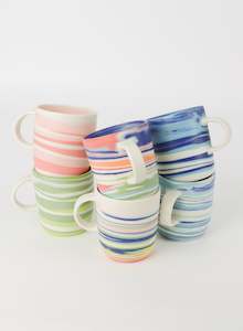 Mystery Creek Ceramics: Thrown Mug - Blues