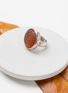 NZ Forces Signet Ring - Glass & Sterling Silver Ring